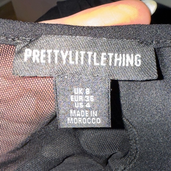 PrettyLittleThing Black Mesh Top - Picture 4 of 4